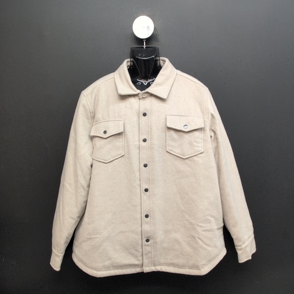 Bleecker & Broad New York Ashton Wool Blend Men's Shirt Jacket Size XXL Beige